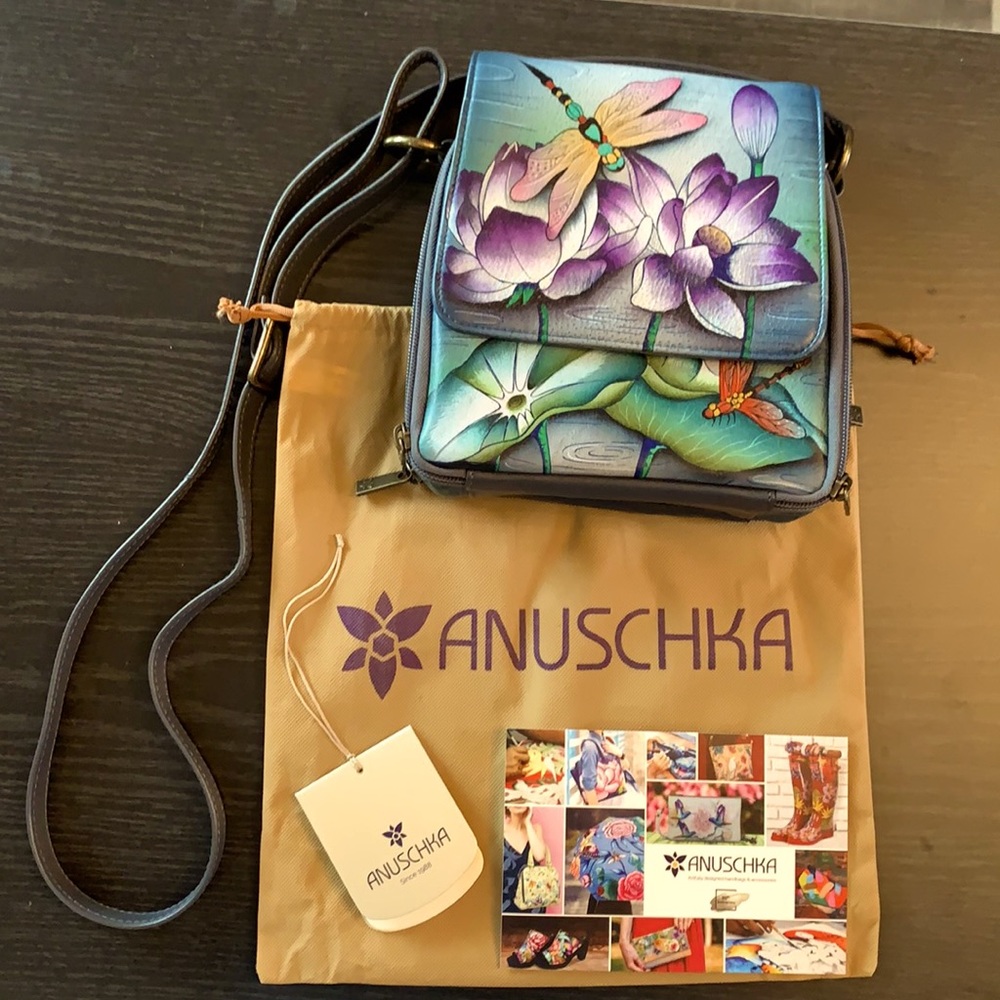 Anuschka crossbody handbag purse organizer